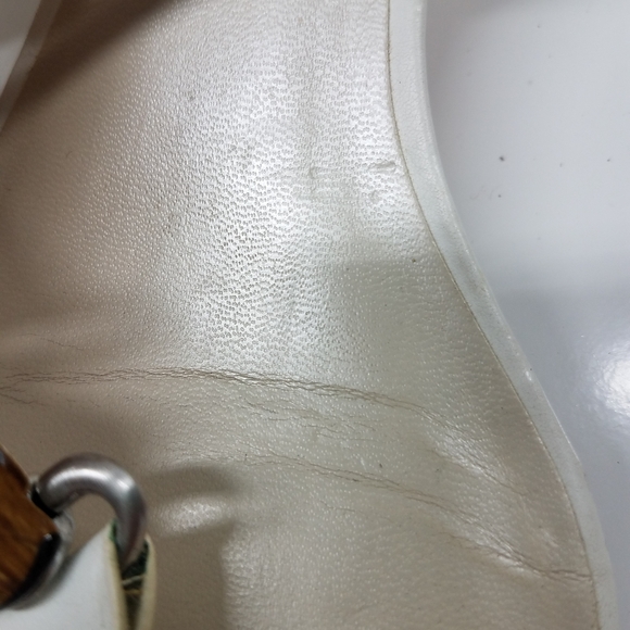 Etienne Aigner White Rope Bamboo Wedge Sandal - Picture 12 of 13